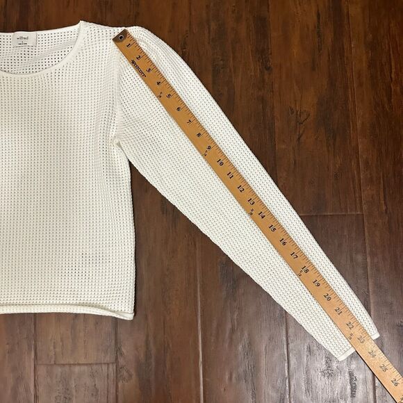 ARITZIA WILFRED Rosetta Mesh Crewneck Sweater in Light Birch - Picture 12 of 12